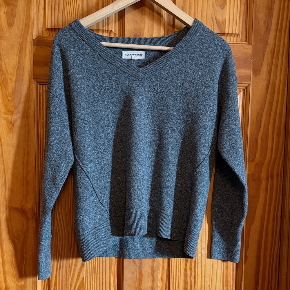 Lucky Brand Charcoal V-Neck Sweater